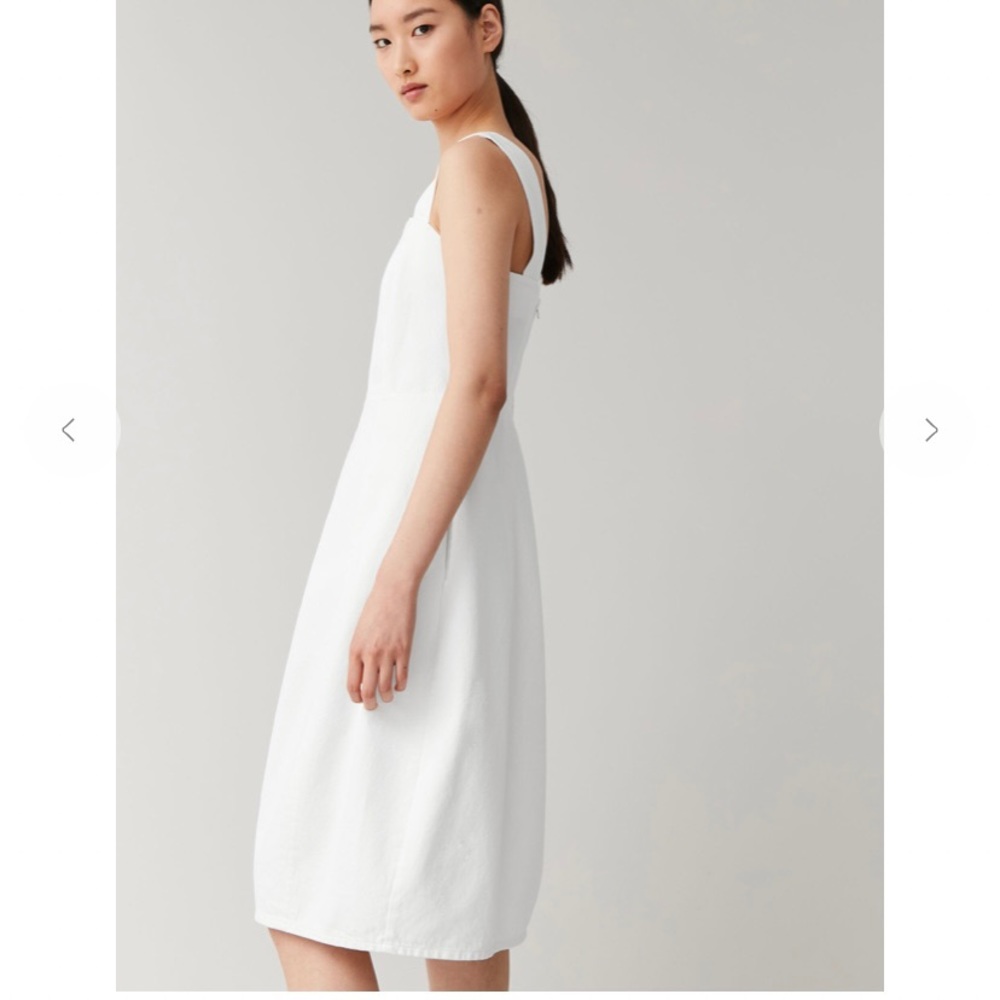NWOT COS white denim strap midis dress, size 6